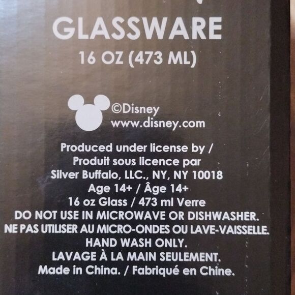 Disney Mickey Minnie Mouse Kiss Print 16oz Pint Glass Tumbler NWT - Picture 16 of 16